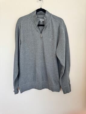 Greg Norman Ribbed Quarter-Zip Sweater Gray Mens Sz M
